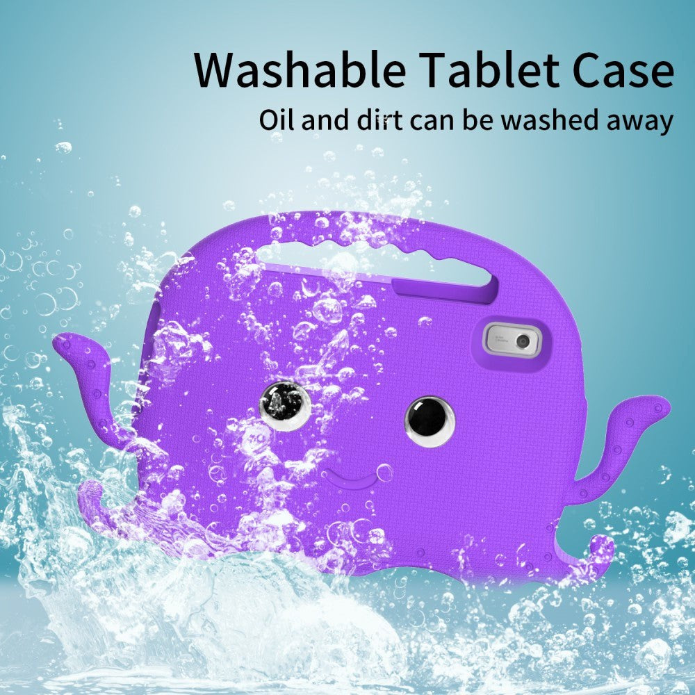 Lenovo Tab M9 Kids Case w. Shoulder Strap & Hand Holder - Octopus - Purple