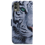 Nokia C32 Leather Wallet Case w. Print - Tiger