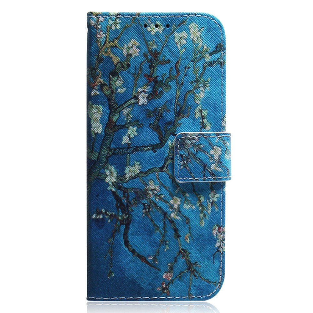 Nokia C32 Leather Wallet Case w. Print - Tree