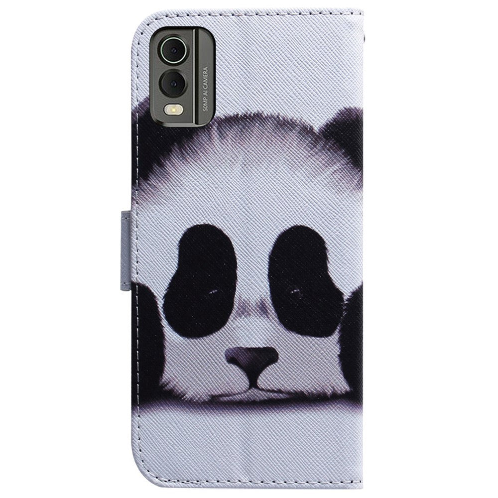 Nokia C32 Leather Wallet Case w. Print - Panda