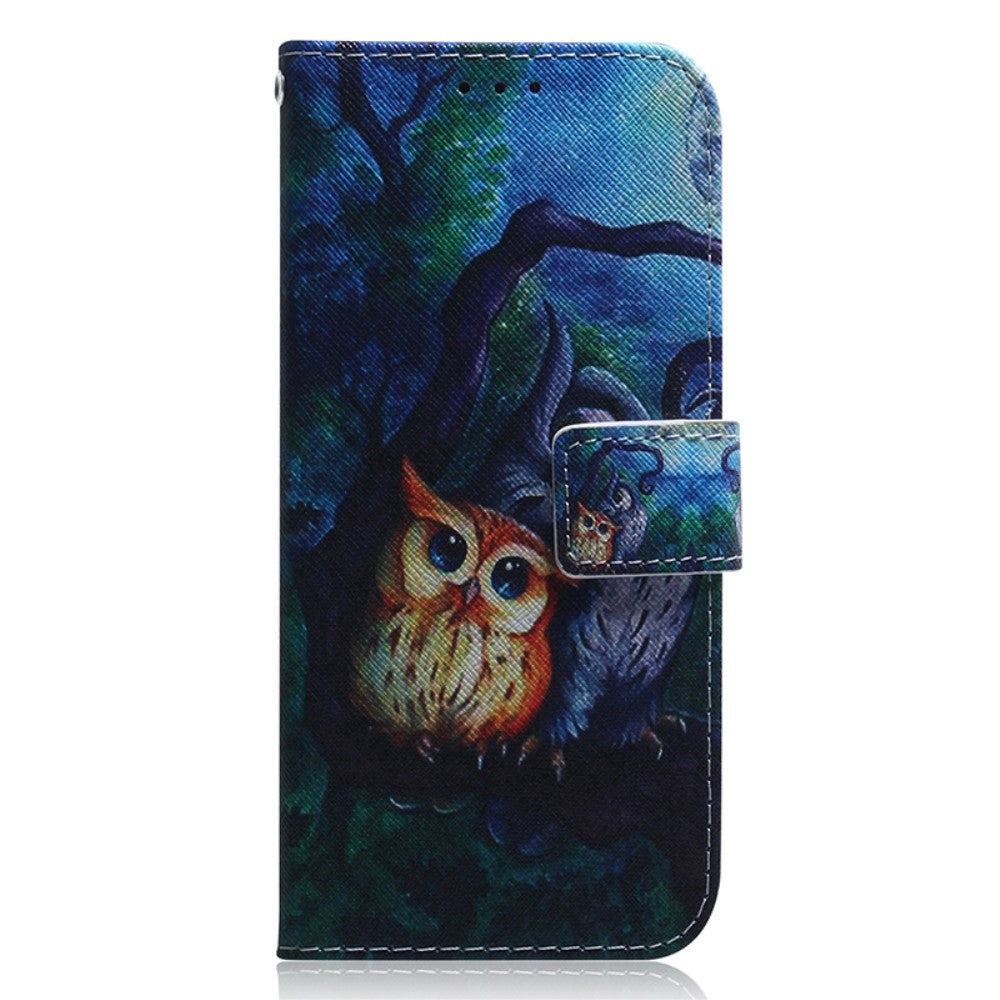 Nokia C22 Leather Wallet Case w. Print - Two Owls