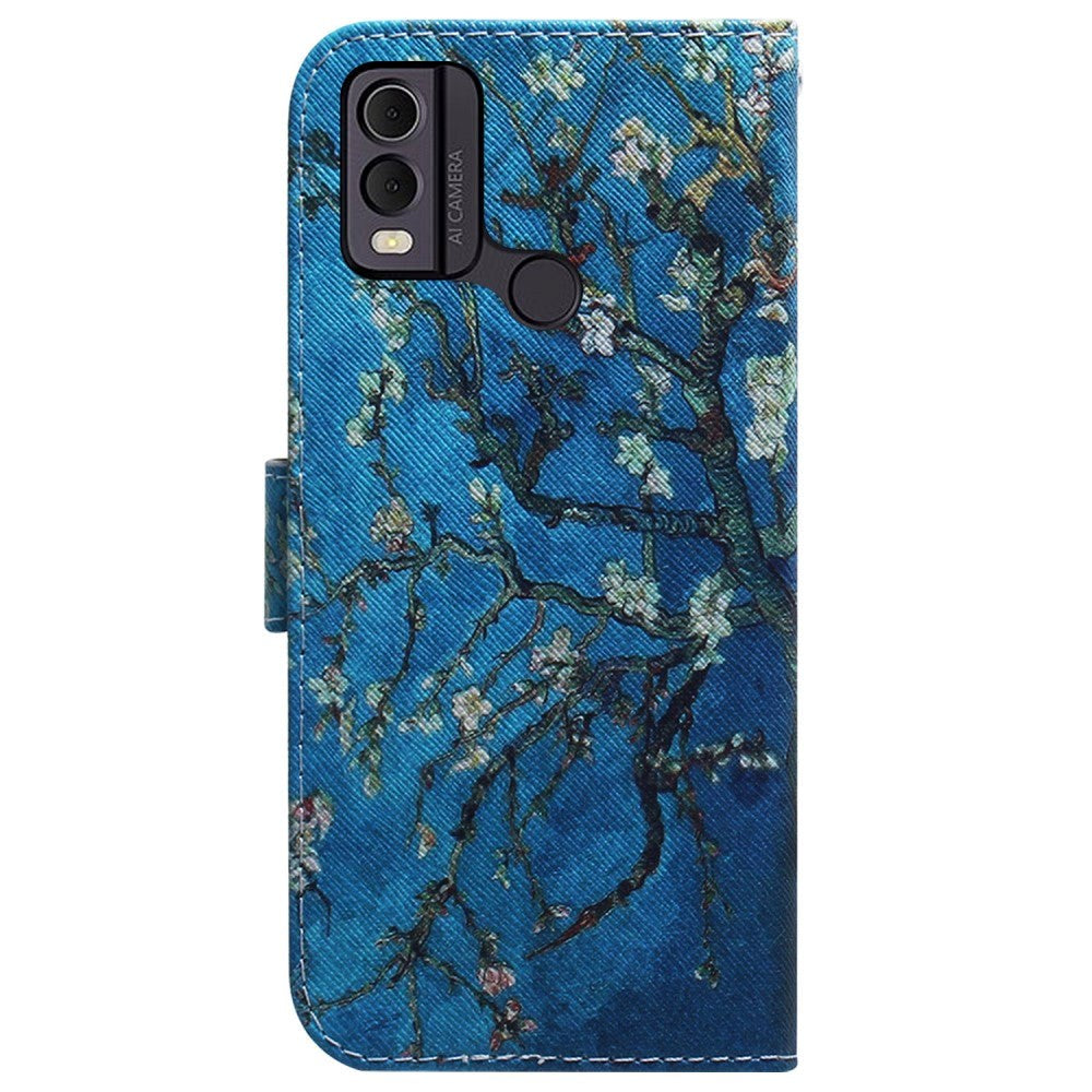 Nokia C22 Leather Wallet Case w. Print - Tree