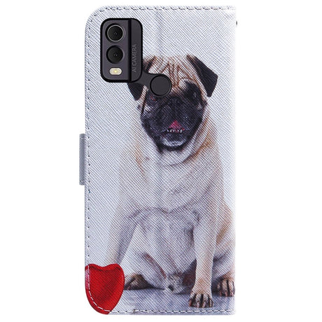 Nokia C22 Leather Wallet Case w. Print - Dog