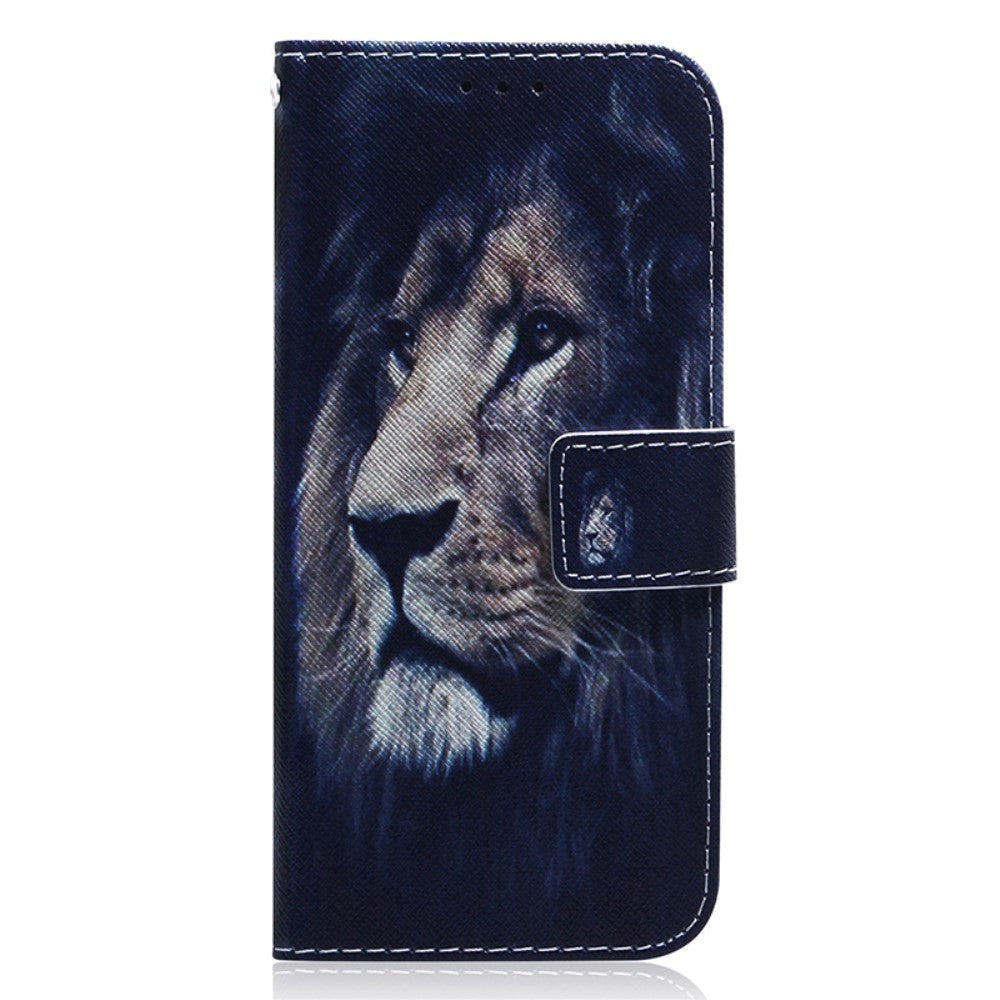 Nokia C22 Leather Wallet Case w. Print - Lion