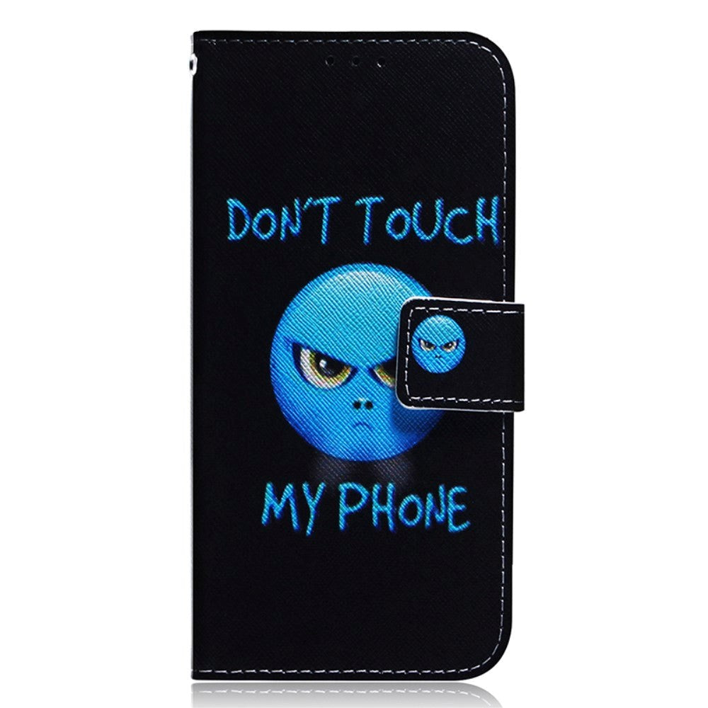 Nokia C22 Leather Wallet Case w. Print - Angry Smiley