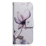 Nokia C22 Leather Wallet Case w. Print - Flower