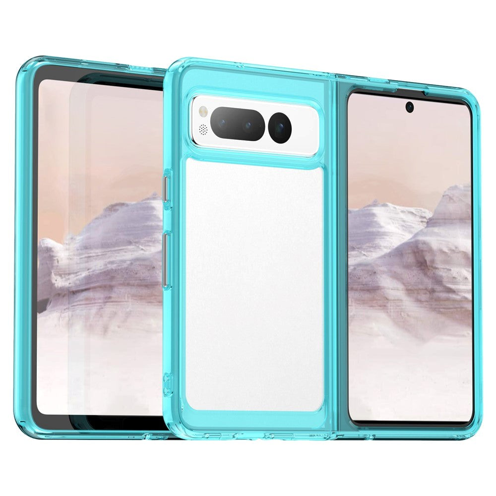 Google Pixel Fold Hybrid Plastic Case - Transparent / Turquoise