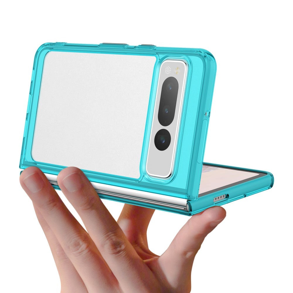 Google Pixel Fold Hybrid Plastic Case - Transparent / Turquoise