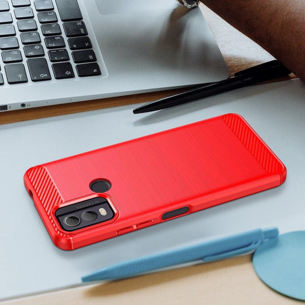 Nokia C22 Brushed Carbon Case - Red