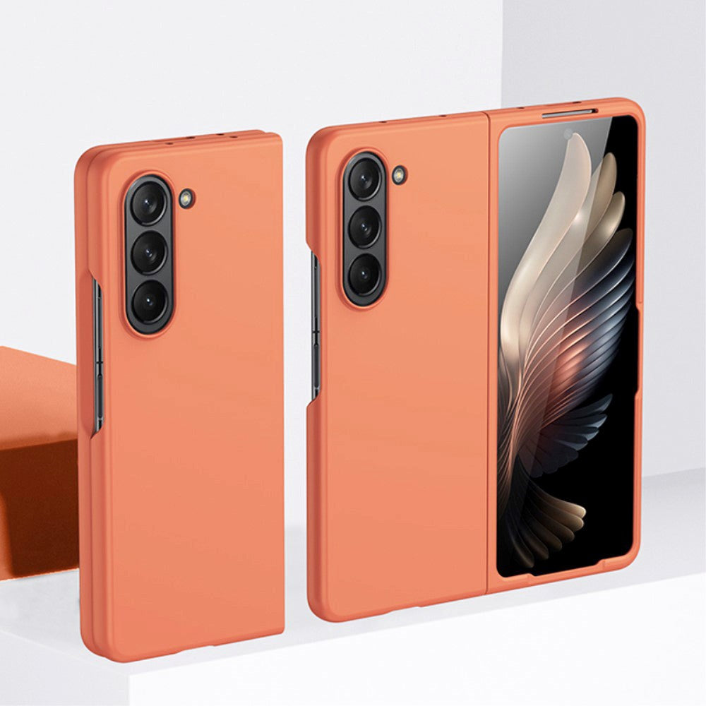 Samsung Galaxy Z Fold5 (5G) Rubberized Hard Plastic Case - Orange