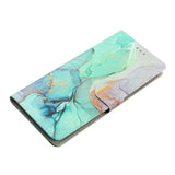 Xiaomi Redmi 12C PU Leather Flip Case w. Wallet and Strap - Green Marble