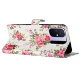 Xiaomi Redmi 12C PU Leather Flip Case w. Wallet and Strap - Roses