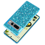 Google Pixel 7A Hard Plastic Case - Glitter - Blue