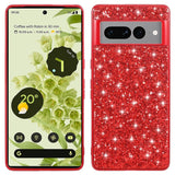 Google Pixel 7A Hard Plastic Case - Glitter - Red