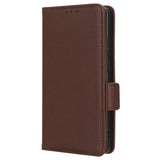 Motorola Edge 40 Litchi Leather Wallet Case - Brown