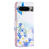 Google Pixel 8 Pro Leather Case w. Wallet - Butterflies and Flowers