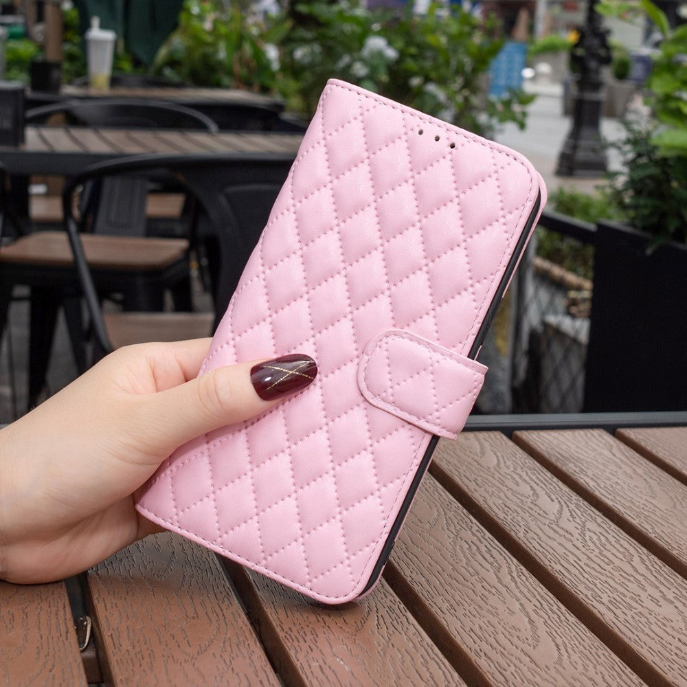 Google Pixel 8 Soft Leather Case w. Cardholder and Stand Function - Pink