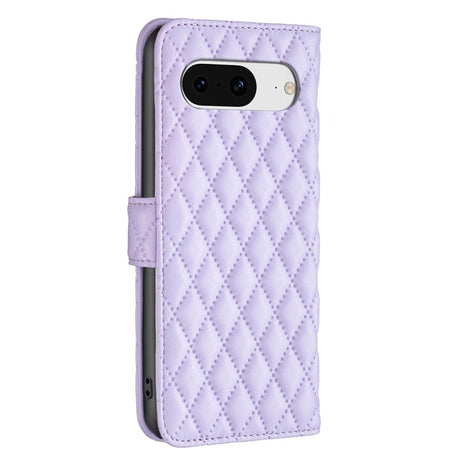 Google Pixel 8 Soft Leather Case w. Cardholder and Stand Function - Purple