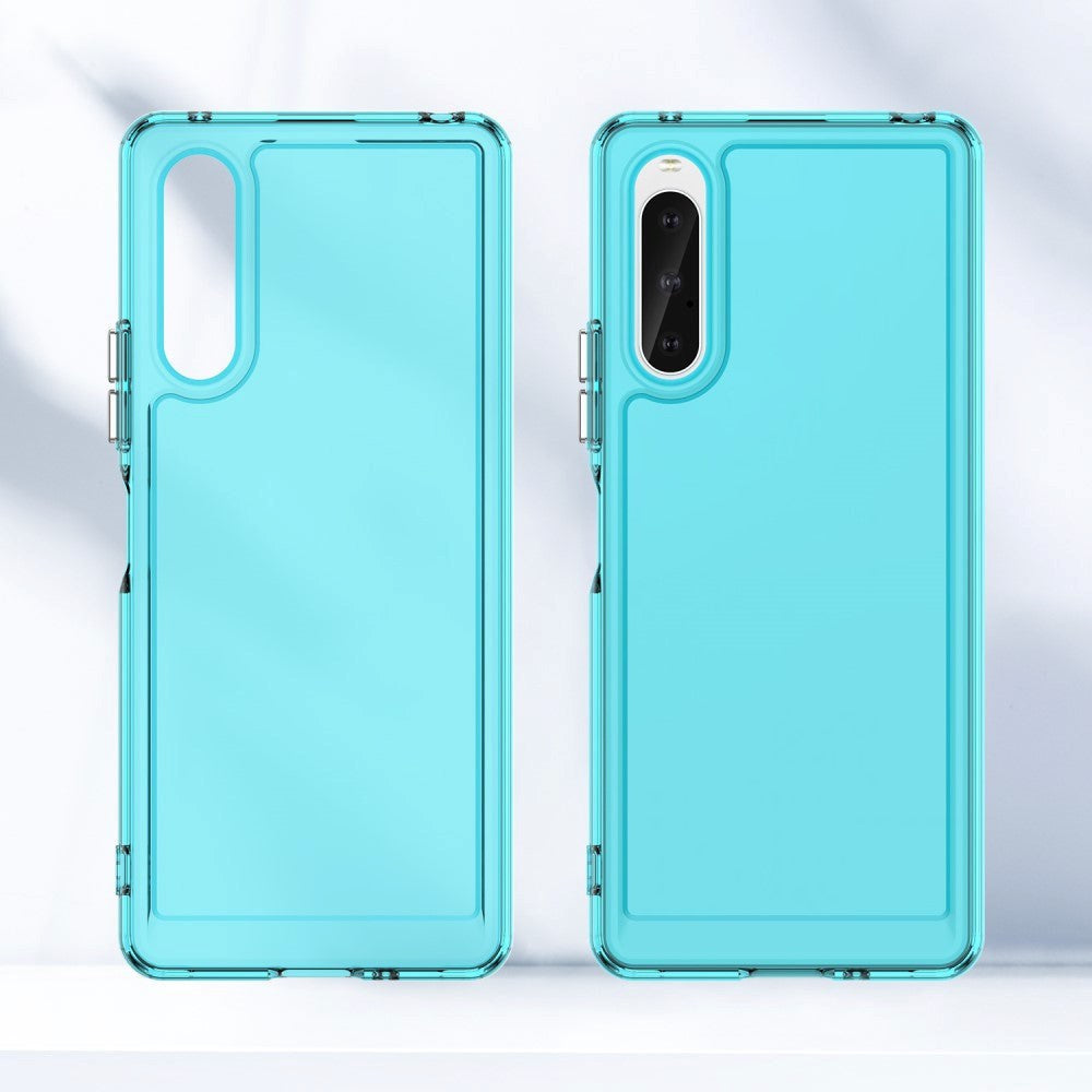 Sony Xperia 10 V Transparent Flexible Plastic Case - Blue