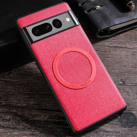 Google Pixel 8 Pro Plastic Case with Rough Texture - MagSafe Compatible - Red