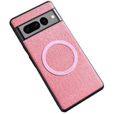 Google Pixel 8 Pro Plastic Case with Rough Texture - MagSafe Compatible - Pink