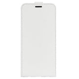 iPhone 15 Vertical Leather Flip Cover w. Card Holder - White