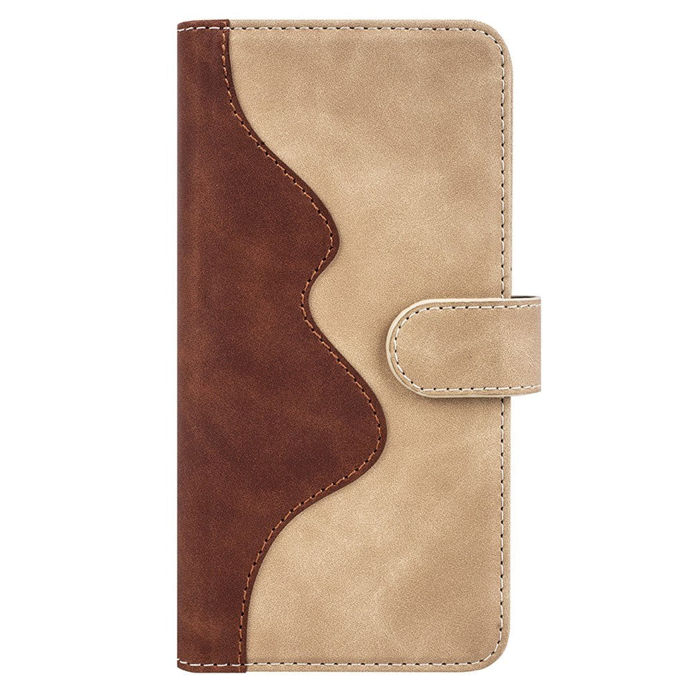 iPhone 15 Pro Max Multicolored Leather Flip case with Card Holder - Dark / Light Brown