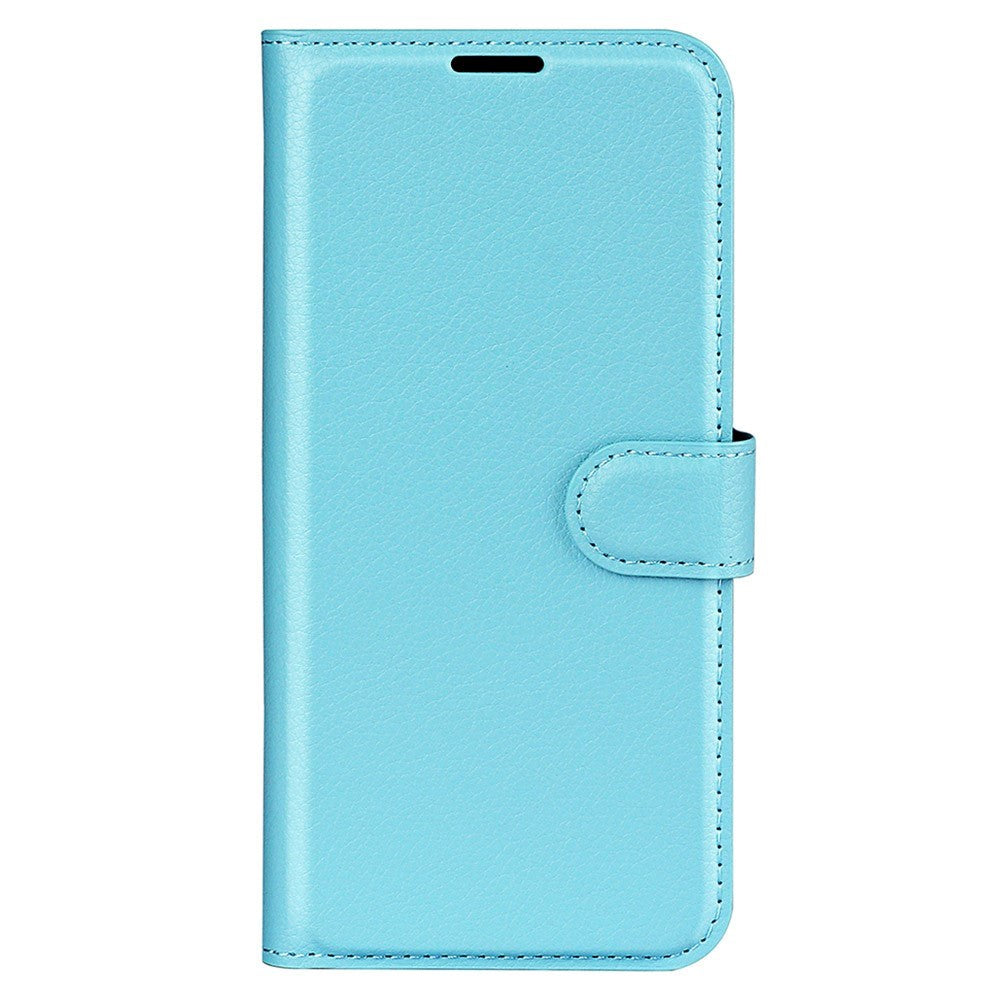 iPhone 15 Pro Max Litchi Leather Case w. Wallet - Blue