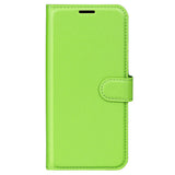 iPhone 15 Pro Max Litchi Leather Case w. Wallet - Green