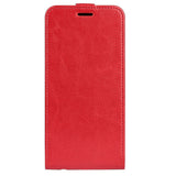 iPhone 15 Plus Vertical Leather Flip Cover w. Card Holder - Red