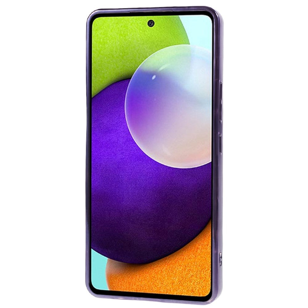 Samsung Galaxy A52s (5G) / A52 (4G / 5G) Shiny Flexible Plastic Back Case - Wavy Design - Purple