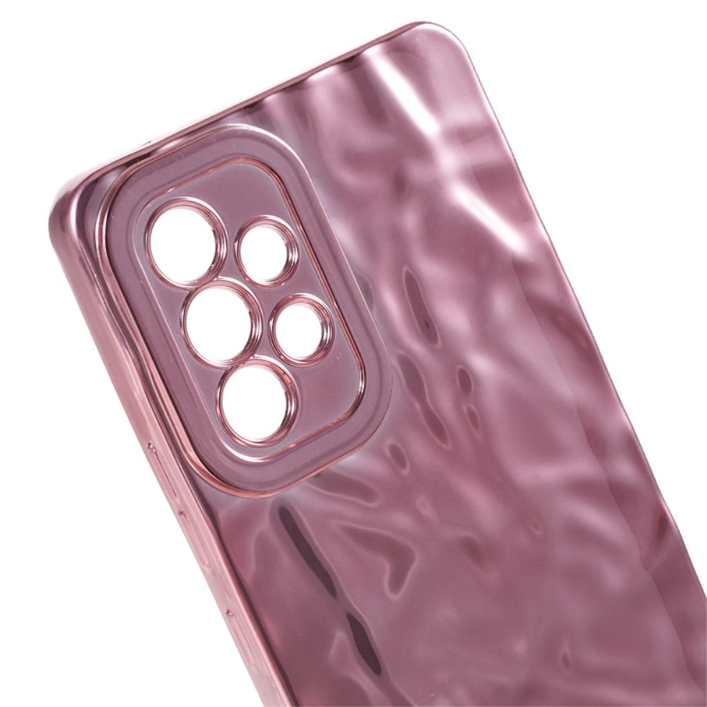 Samsung Galaxy A52s (5G) / A52 (4G / 5G) Shiny Flexible Plastic Back Case - Wavy Design - Rose Gold