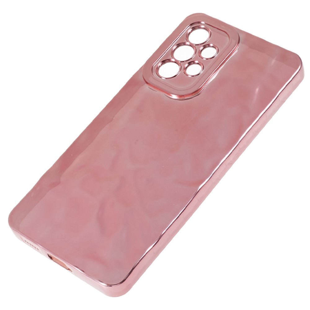 Samsung Galaxy A23 / A23 (5G) Shiny Flexible Plastic Back Case - Wavy Design - Rose Gold