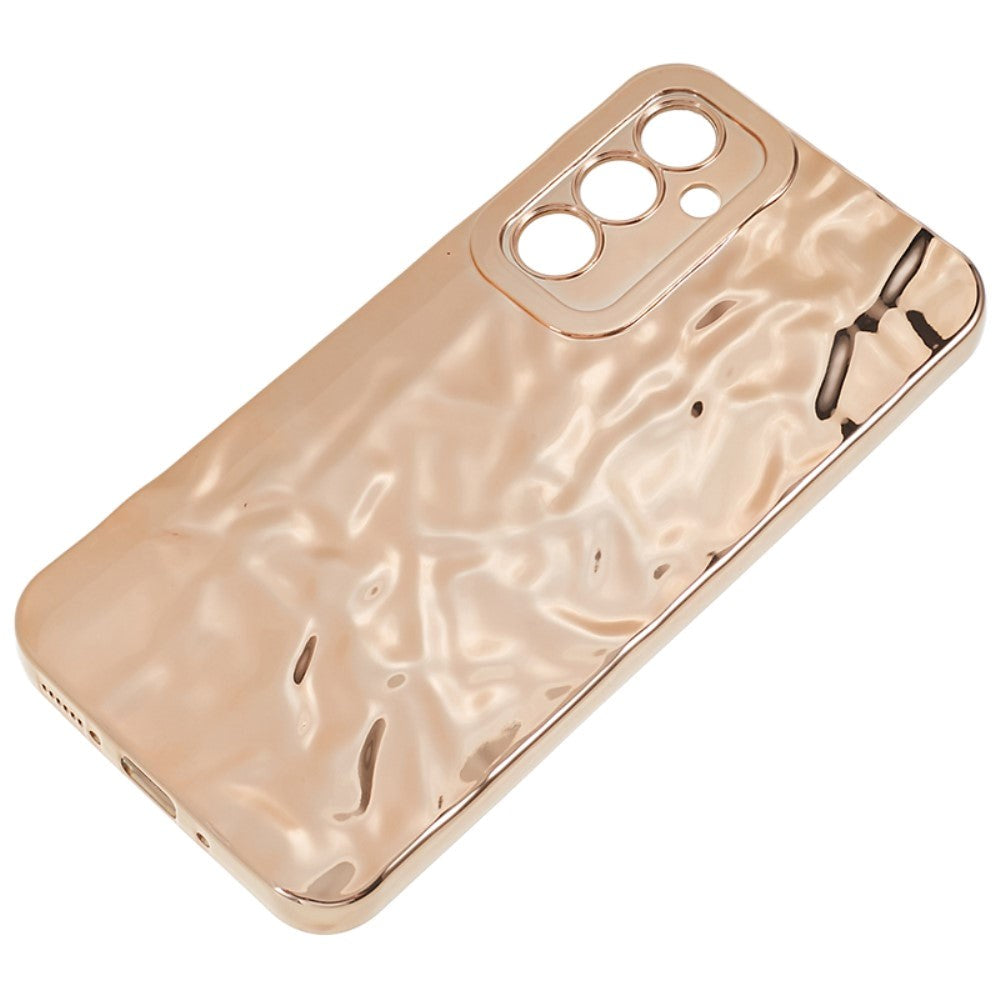 Samsung Galaxy A24 Shiny Flexible Plastic Back Case - Wavy Design - Gold