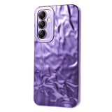 Samsung Galaxy A24 Shiny Flexible Plastic Back Case - Wavy Design - Purple