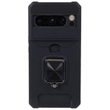 Google Pixel 8 Pro Tough Case w. Magnetic Kickstand, Card Holder & Cam Slider - Black