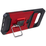 Google Pixel 8 Pro Tough Case w. Magnetic Kickstand, Card Holder & Cam Slider - Red