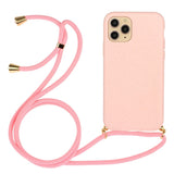 iPhone 15 Pro Max Flexible Plastic Case with Hand Strap - Pink