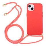 iPhone 15 Plus Flexible Plastic Case with Hand Strap - Red