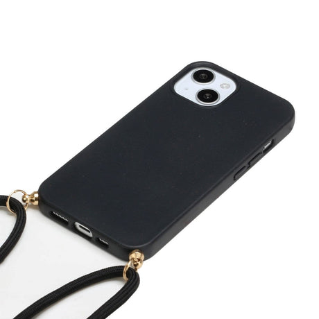 iPhone 15 Flexible Plastic Case with Hand Strap - Black