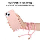 iPhone 15 Flexible Plastic Case with Hand Strap - Pink