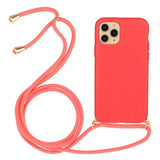 iPhone 15 Pro Flexible Plastic Case with Hand Strap - Red