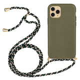 iPhone 15 Pro Flexible Plastic Case with Hand Strap - Army Green