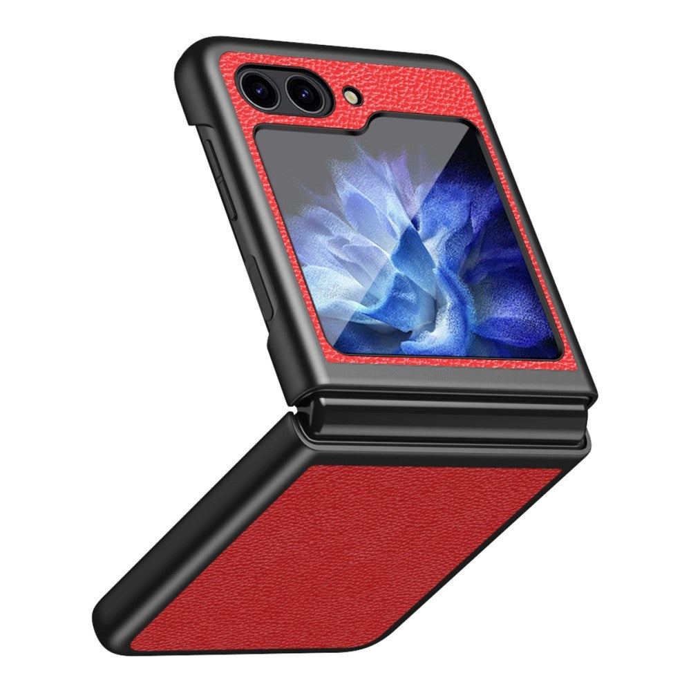 Samsung Galaxy Z Flip5 5G Litchi Leather Case - Red