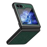 Samsung Galaxy Z Flip5 5G Litchi Leather Case - Green