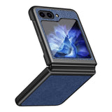 Samsung Galaxy Z Flip5 5G Litchi Leather Case - Blue