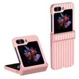 Samsung Galaxy Z Flip5 (5G) Hard Plastic Case with Striped Texture - Pink