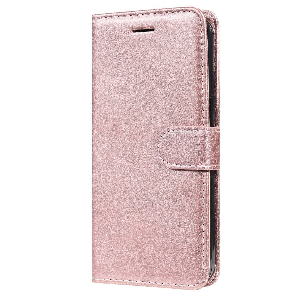 iPhone 15 Plus Leather Flip Case with Wallet and Strap - Rose Gold