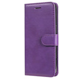 iPhone 15 Pro Leather Flip Case with Wallet and Strap and Wallet - Purple