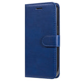 iPhone 15 Pro Leather Flip Case with Wallet and Strap - Blue